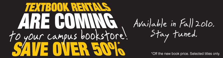 Textbook Rentals Coming Soon!